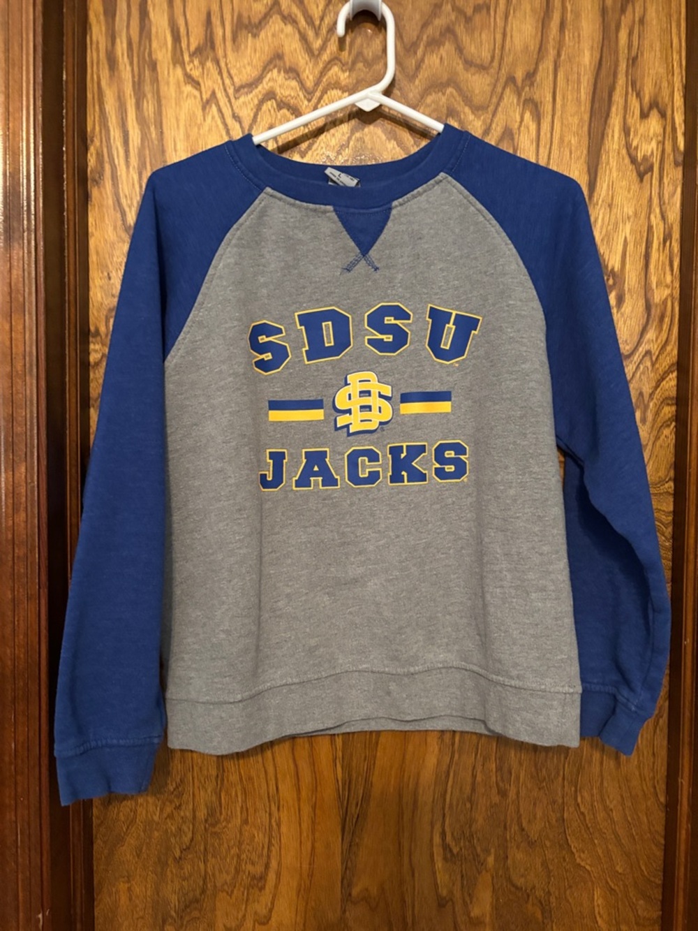 Colosseum Gray and Blue SDSU Jacks Kids Sweatshirt
